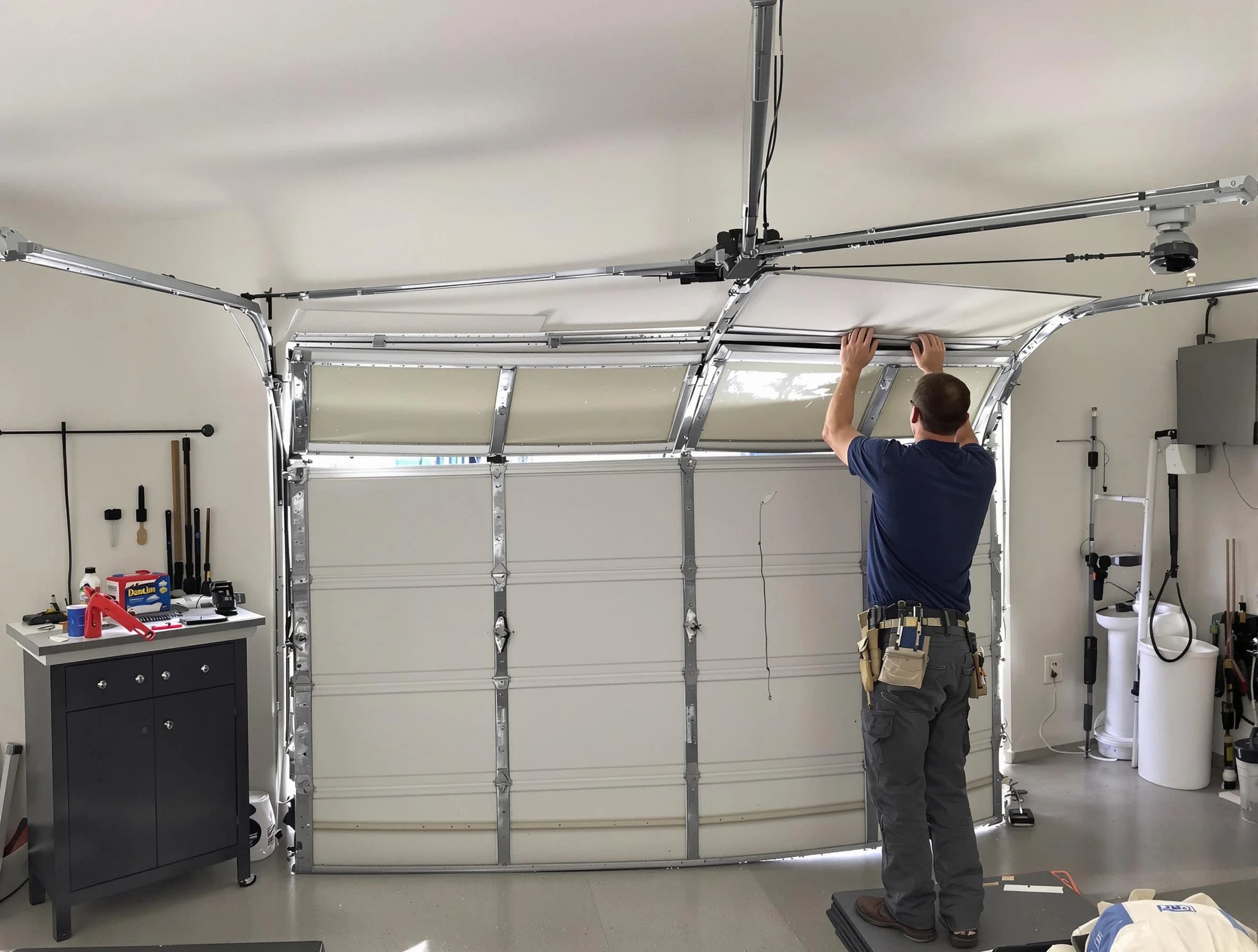 Green Hill Garage Door Repair specialist performing precise section replacement on Green Hill garage door