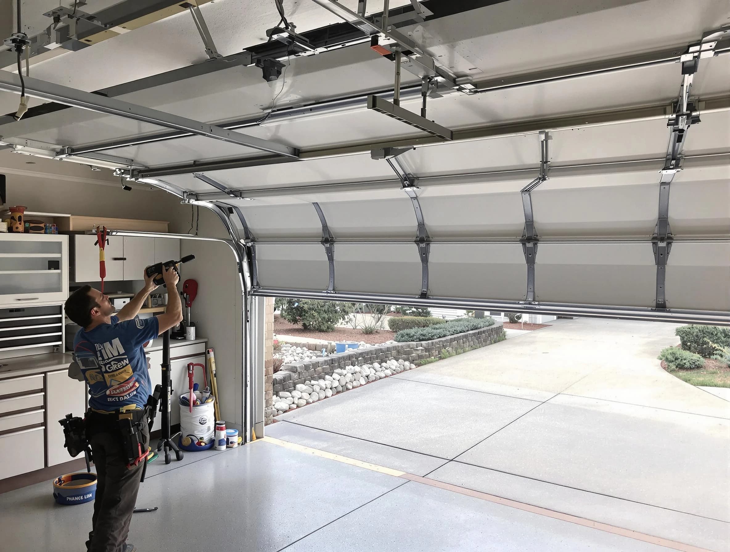 Garage door track repair service by Green Hill Garage Door Repair in Green Hill