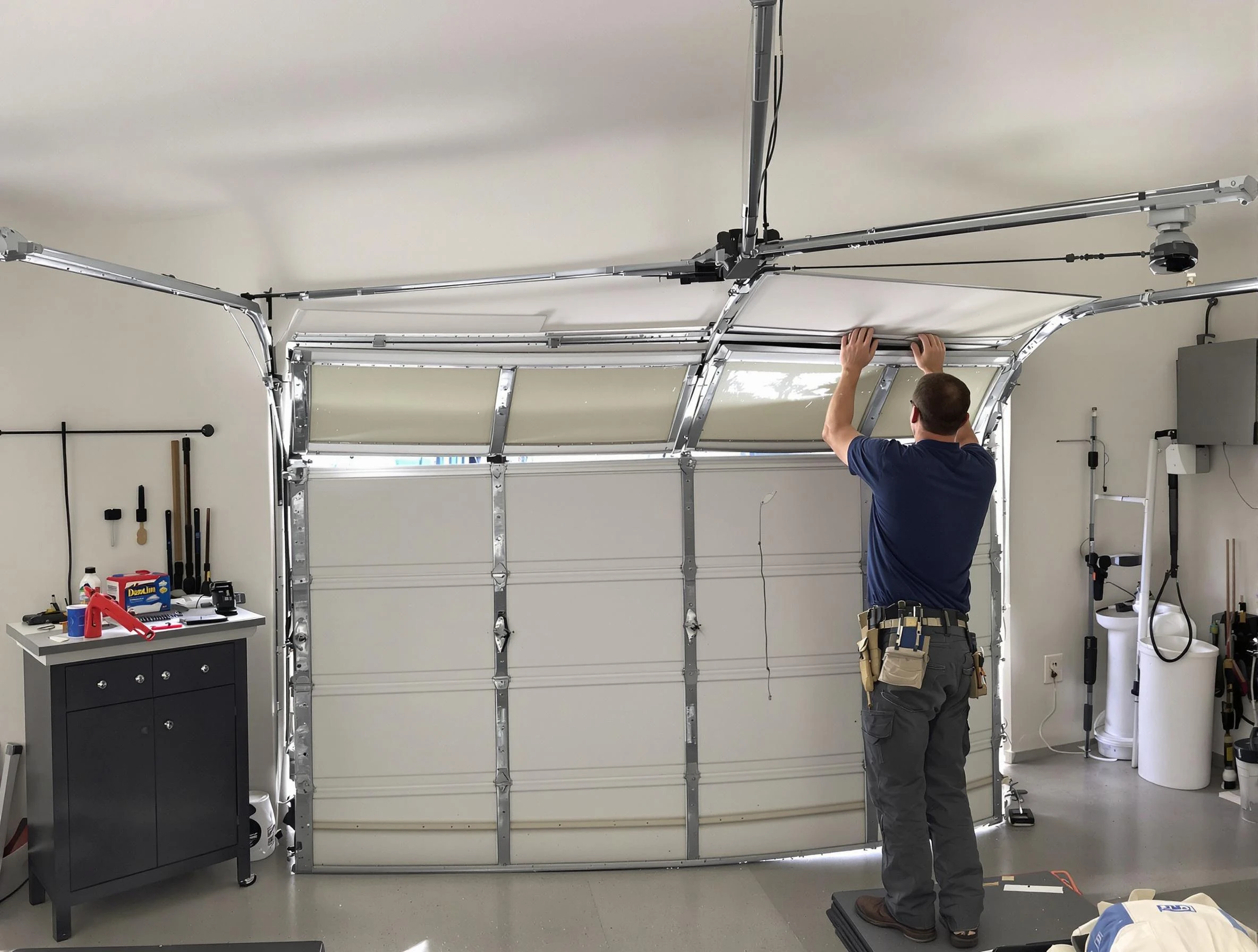 Green Hill Garage Door Repair specialist performing precise section replacement on Green Hill garage door